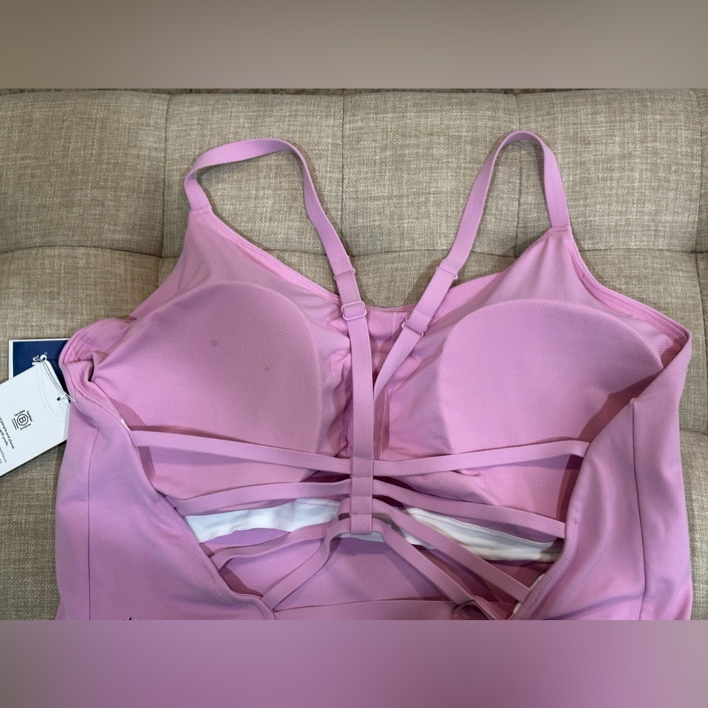 Athleta Elation Strappy Crop Top D-DD Size 2X - Pink - NWT - Picture 5 of 10